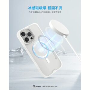 Hoda รุ่น Rough Case Magnet - เคส iPhone 16 - สี Clear Matte