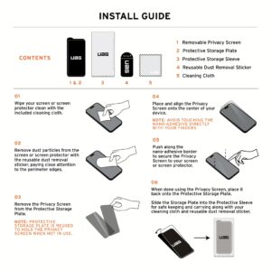 UAG รุ่น Removable Privacy - ฟิล์มเพิ่มความเป็นส่วนตัวแบบถอดออกได้ - iPhone 15 Pro
