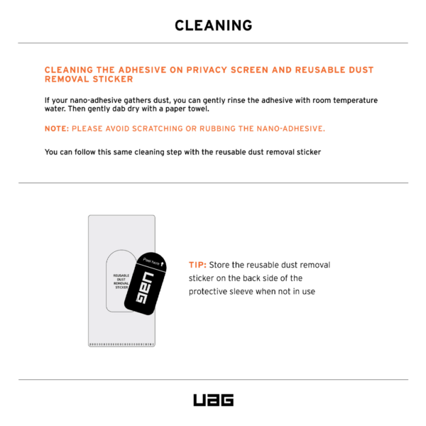 UAG รุ่น Removable Privacy - ฟิล์มเพิ่มความเป็นส่วนตัวแบบถอดออกได้ - iPhone 15 Pro