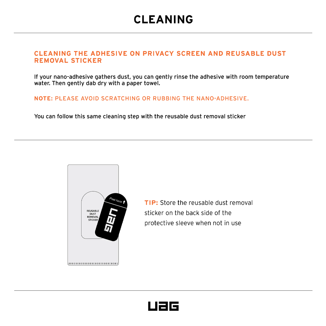 UAG รุ่น Removable Privacy - ฟิล์มเพิ่มความเป็นส่วนตัวแบบถอดออกได้ - iPhone 15 Pro