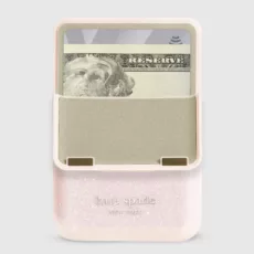 Kate Spade New York รุ่น Magnetic Flip Wallet - ที่เก็บบัตรติดหลังมือถือ - สี That Sparkle Pink