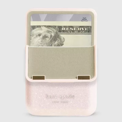 Kate Spade New York รุ่น Magnetic Flip Wallet - ที่เก็บบัตรติดหลังมือถือ - สี That Sparkle Pink