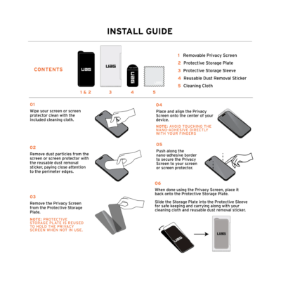 UAG รุ่น Removable Privacy - ฟิล์มเพิ่มความเป็นส่วนตัวแบบถอดออกได้ - Galaxy S24 Ultra
