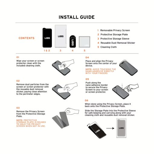 UAG รุ่น Removable Privacy - ฟิล์มเพิ่มความเป็นส่วนตัวแบบถอดออกได้ - Galaxy S24 Ultra - Image 8