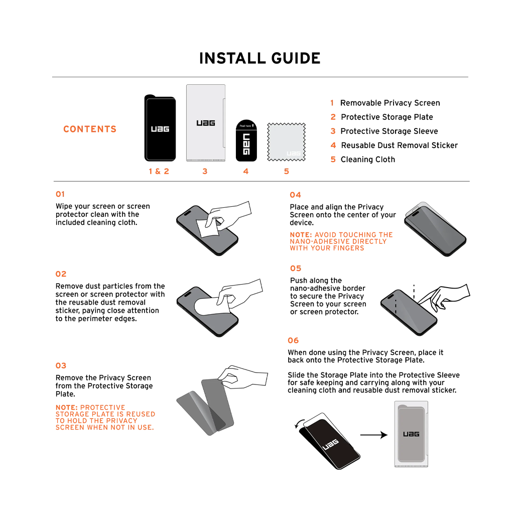 UAG รุ่น Removable Privacy - ฟิล์มเพิ่มความเป็นส่วนตัวแบบถอดออกได้ - Galaxy S24 Ultra