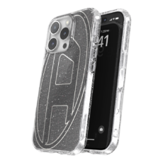 Diesel รุ่น Oval D Glitter Case - เคส iPhone 16 Pro - สี Black