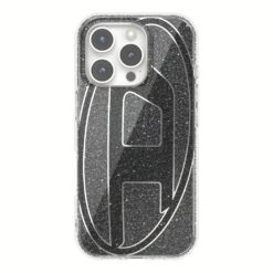 Diesel รุ่น Oval D Glitter Case - เคส iPhone 16 Pro - สี Black
