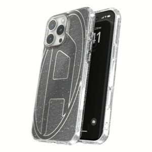 Diesel รุ่น Oval D Glitter Case - เคส iPhone 16 Pro Max - สี Black
