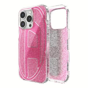 Diesel รุ่น Oval D Glitter Case - เคส iPhone 16 Pro - สี Pink