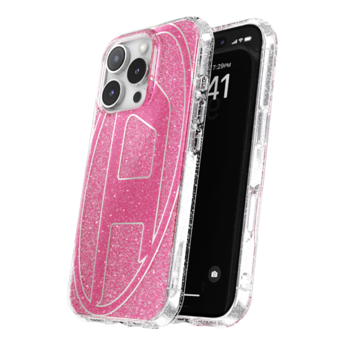 Diesel รุ่น Oval D Glitter Case - เคส iPhone 16 Pro - สี Pink