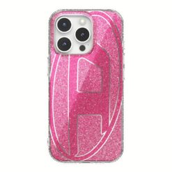 Diesel รุ่น Oval D Glitter Case - เคส iPhone 16 Pro - สี Pink