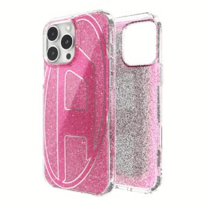 Diesel รุ่น Oval D Glitter Case - เคส iPhone 16 Pro Max - สี Pink