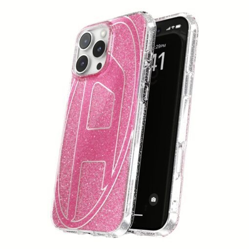 Diesel รุ่น Oval D Glitter Case - เคส iPhone 16 Pro Max - สี Pink - Image 5
