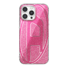 Diesel รุ่น Oval D Glitter Case - เคส iPhone 16 Pro Max - สี Pink