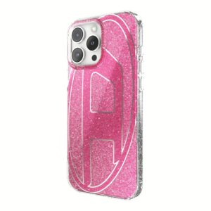 Diesel รุ่น Oval D Glitter Case - เคส iPhone 16 Pro Max - สี Pink