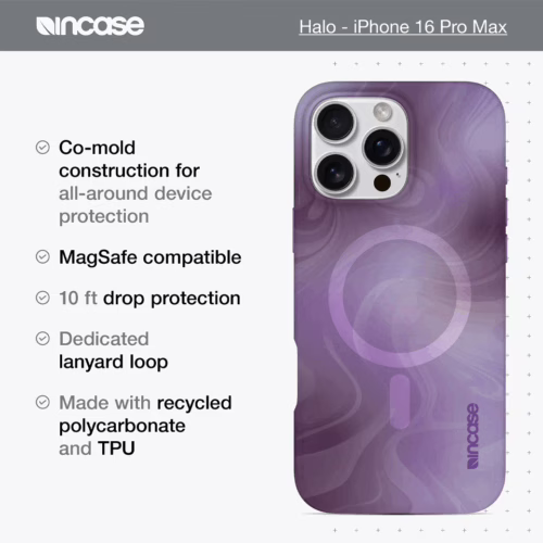 Incase รุ่น Halo Case for MagSafe for - เคส iPhone 16 Pro Max - สี Oil Slick Lilac
