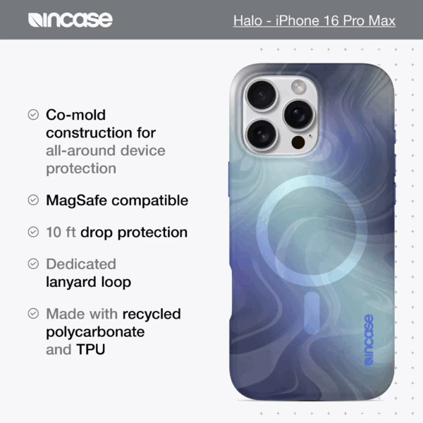 Incase รุ่น Halo Case for MagSafe for - เคส iPhone 16 Pro Max - สี Oil Slick Ocean