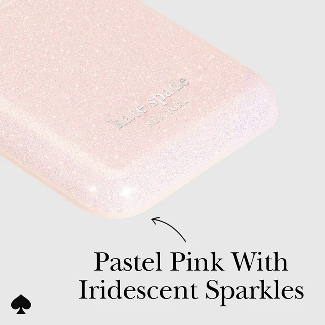 Kate Spade New York รุ่น Magnetic Flip Wallet - ที่เก็บบัตรติดหลังมือถือ - สี That Sparkle Pink