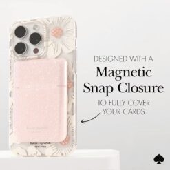 Kate Spade New York รุ่น Magnetic Flip Wallet - ที่เก็บบัตรติดหลังมือถือ - สี That Sparkle Pink