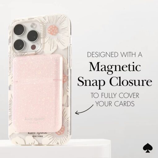 Kate Spade New York รุ่น Magnetic Flip Wallet - ที่เก็บบัตรติดหลังมือถือ - สี That Sparkle Pink - Image 4