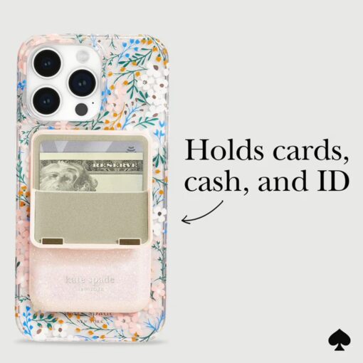 Kate Spade New York รุ่น Magnetic Flip Wallet - ที่เก็บบัตรติดหลังมือถือ - สี That Sparkle Pink - Image 5