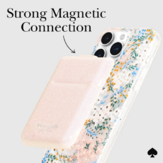 Kate Spade New York รุ่น Magnetic Flip Wallet - ที่เก็บบัตรติดหลังมือถือ - สี That Sparkle Pink