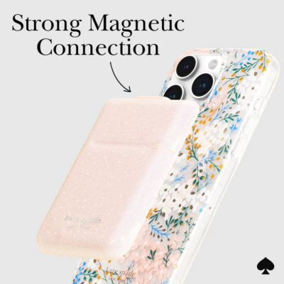 Kate Spade New York รุ่น Magnetic Flip Wallet - ที่เก็บบัตรติดหลังมือถือ - สี That Sparkle Pink
