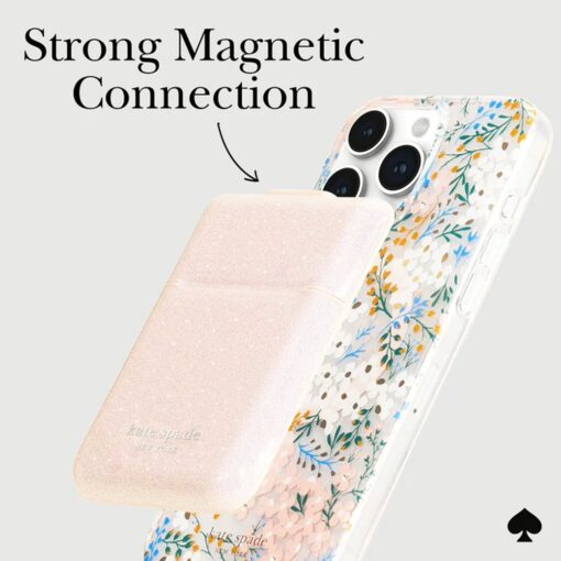 Kate Spade New York รุ่น Magnetic Flip Wallet - ที่เก็บบัตรติดหลังมือถือ - สี That Sparkle Pink - Image 6