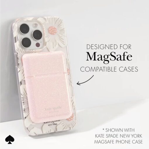 Kate Spade New York รุ่น Magnetic Flip Wallet - ที่เก็บบัตรติดหลังมือถือ - สี That Sparkle Pink - Image 7