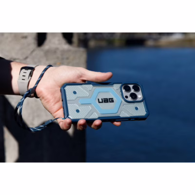 UAG รุ่น Pathfinder Clear Magsafe Bundle - เคส iPhone 16 Pro Max - สี Blues/Lanyard
