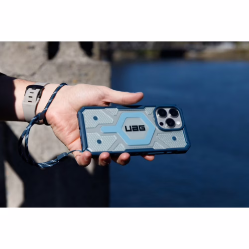 UAG รุ่น Pathfinder Clear Magsafe Bundle - เคส iPhone 16 Pro Max - สี Blues/Lanyard