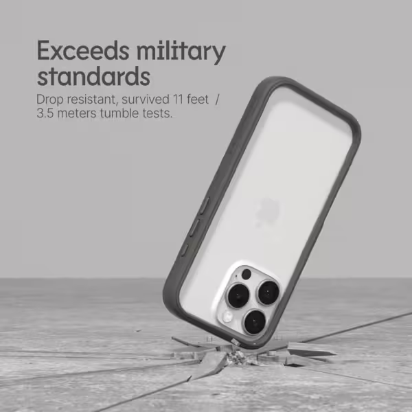 Rhinoshield รุ่น CrashGuard NX - เคส iPhone 16 Pro Max - สี Platinum Gray