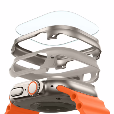 ESR รุ่น Armorite Protection Set - เคส Apple Watch Ultra (49mm) + ฟิล์มกระจก 2 ชิ้น - สี Titanium