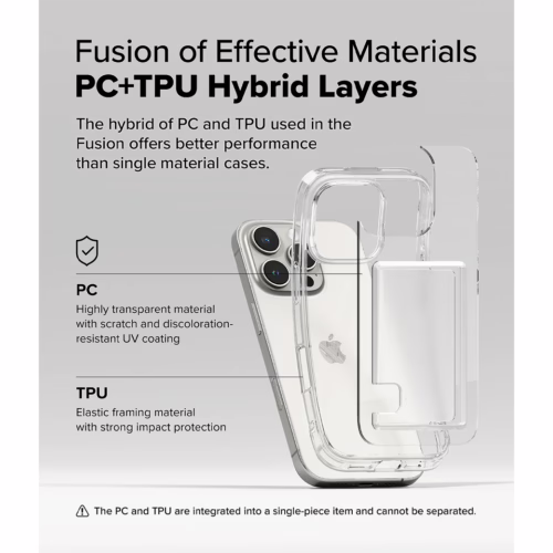 Ringke รุ่น Fusion Card - เคส iPhone 16 Pro Max - สี Clear