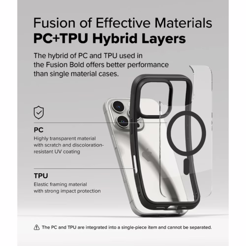 Ringke รุ่น Fusion Bold Magnetic - เคส iPhone 16 Pro Max - สี Black