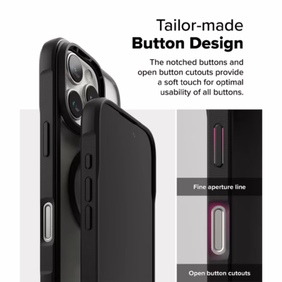 Ringke รุ่น Fusion Bold Magnetic - เคส iPhone 16 Pro Max - สี Black