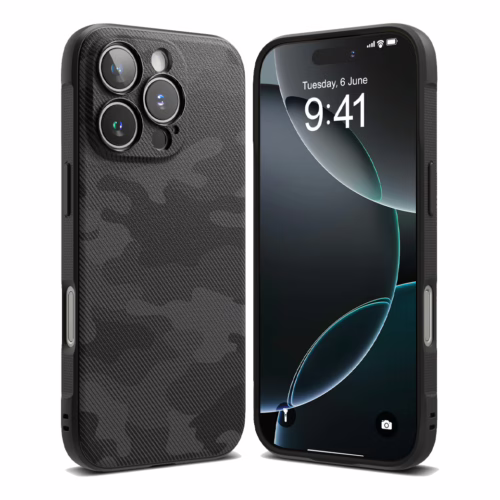 Ringke รุ่น Onyx Design - เคส iPhone 16 Pro Max - ลาย Camo Black