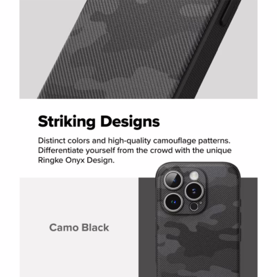 Ringke รุ่น Onyx Design - เคส iPhone 16 Pro Max - ลาย Camo Black