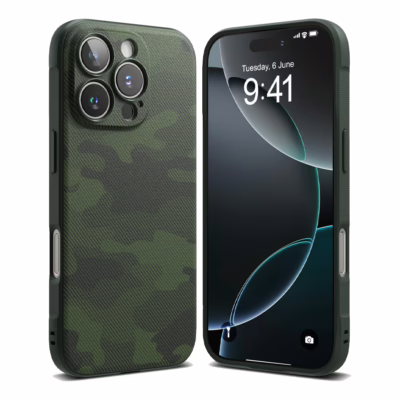 Ringke รุ่น Onyx Design - เคส iPhone 16 Pro Max - ลาย Camo Green