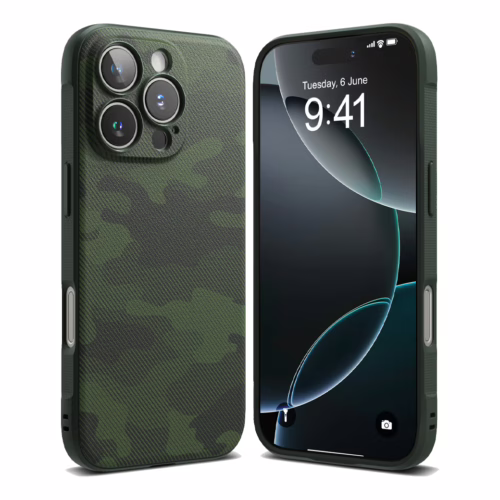 Ringke รุ่น Onyx Design - เคส iPhone 16 Pro Max - ลาย Camo Green
