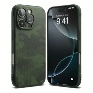 Ringke รุ่น Onyx Design - เคส iPhone 16 Pro Max - ลาย Camo Green
