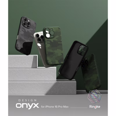 Ringke รุ่น Onyx Design - เคส iPhone 16 Pro Max - ลาย Camo Green