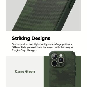 Ringke รุ่น Onyx Design - เคส iPhone 16 Pro Max - ลาย Camo Green
