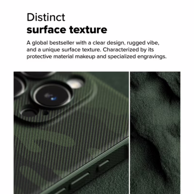 Ringke รุ่น Onyx Design - เคส iPhone 16 Pro Max - ลาย Camo Green