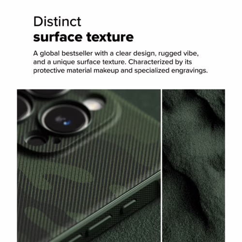 Ringke รุ่น Onyx Design - เคส iPhone 16 Pro Max - ลาย Camo Green