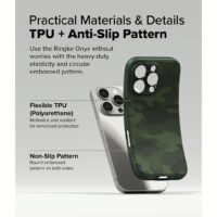 Ringke รุ่น Onyx Design - เคส iPhone 16 Pro Max - ลาย Camo Green