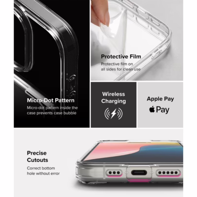 Ringke รุ่น Fusion Card - เคส iPhone 16 Pro - สี Clear