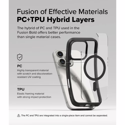 Ringke รุ่น Fusion Bold Magnetic - เคส iPhone 16 Pro - สี Black
