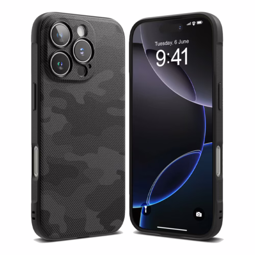 Ringke รุ่น Onyx Design - เคส iPhone 16 Pro - ลาย Camo Black