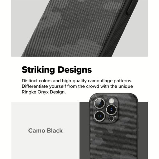 Ringke รุ่น Onyx Design - เคส iPhone 16 Pro - ลาย Camo Black - Image 4